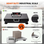 MEIYA Heavy Duty Shipping Scale, 441 lb Industrial Platform Scale for Packages, 0.1 lb Accuracy Postal Scale for Small Business & Warehouse with LB/KG, Counting, Tare & LCD, Lithium Battery & Adapter