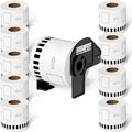Suminey - Compatible Continuous Labels Replacement for Brother DK-2205 (2.4 in x 100 ft), Use with Brother QL Label Printers [10 Rolls+ 1 Refillable Cartridge]