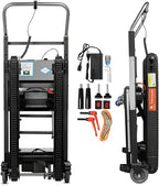 Electric Stair Climbing Hand Trucks Dolly Cart, 900lb Capacity Heavy Duty Stair Climber with Ropes, Carry Heavy Objects Up and Down Stairs Effortless for Furniture Logistics Warehouse