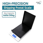 Smart Weigh Digital Shipping Scale 66LB x 0.1oz Hold and Tare Function Accurate Postal Scale for Packages Includes Batteries and USB-C Reliable for Mail and Shipping