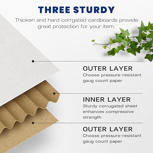 Golden State Art 11x6x6 Inches White Shipping Boxes 28 Pack, Corrugated Cardboard Box for Small Business Mailing Shipping and Storage