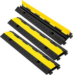 2 Channel 3 Pack Cable Protector Ramp Traffic Wire and Hose Ramp Cord Cover Heavy Duty Channels 11,000 lbs Load Capacity Cable Wire Ramps Speed Bump Driveway Cable Protective Cover
