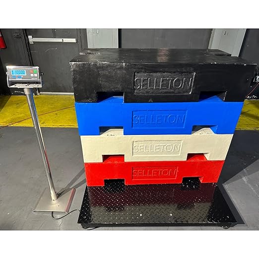 SellEton SL-700-2x2-10K 24" x 24" (2' x 2') Industrial Floor Scale with Capacity of 10,000 lbs 1 lb - Blue