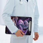 Clipboard with Storage, Hard Letter A4 Size Clip Board with Pen Holder & Paper Organizer, Heavy Duty Portable Writing Pad for Nurses Students Teachers Office Jobsite Contractor, Purple Dragon Book