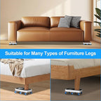 Furniture Dolly with Dual Groove Design: Furniture Sliders with 6 Wheels - for Various Types of Furniture Legs - Moving Heavy Duty Sofa Bed - Load Capacity Up to 800lb