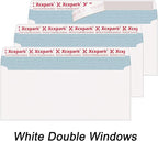 250 PCS #10 Double Window White Security Envelopes for QuickBooks Invoices, Most Statements And Documents Self Seal Kraft 4-1/8 x 9-1/2 inches Invisible Envelopes Super Strong Quick Seal