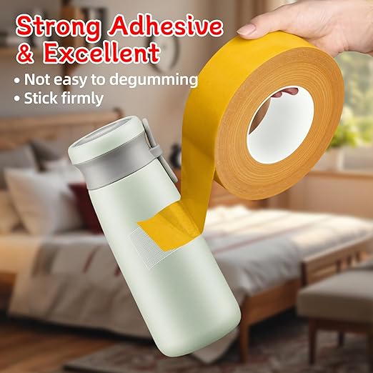 CHENYA 0.39" X 164 Ft,Double Sided Tape Heavy Duty,High Tack Strong Wall Adhesive with Fiberglass Mesh,Super Sticky Resistente Clear Two Sided Tape for Crafts,Carpet,Picture