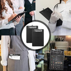20 Pack Mini Clipboards, 6 x 9 Inch Small Clipboards Pocket Clipboard, Plastic Memo Clipboard with Profile Clip, Small Plastic Clip Board for Notepads Receipts Tickets(Black)