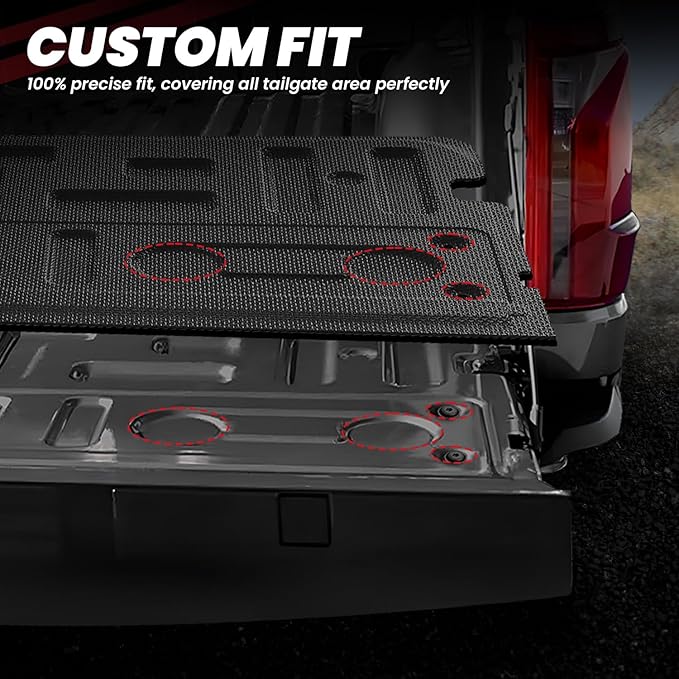 LASFIT Tailgate Mat for Ford F-150 2021-2026(Nof for Work Surface or Pro Access Tailgate) Truck Tailgate Liner All Weather Protector TPE Durable Tailgate Cover