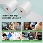 MUNBYN Thermal Paper 3 1/8 x 230ft, 50 Rolls Receipt Paper Work for Star Micronics TSP100 TSP143 Epson 80mm Receipt Printer Square POS Register, 80mm Thermal Receipt Papers, BPA Free, Plus Version