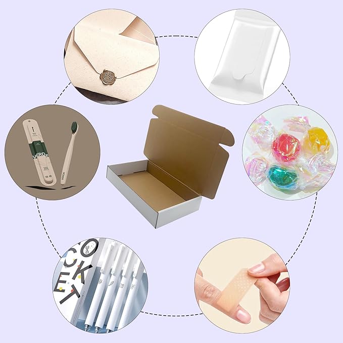 12x7x2 inches Shipping Boxes Set of 25, White Cardboard Box Kraft Corrugated Mailer Box，Boxes for Shipping E-commerce Packaging, Holidays Gift and Small Business Giving Literature Mailing