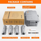 RESTMO 5-Piece Outdoor Waterproof Electrical Box Set – 12.5" x 8.5" x 5" Large & 7.1" x 2.3" x 2.3" Small, Weatherproof Boxes for Power Strip, Outlet, Plug, Socket, Timer, Holiday Light, Light Gray