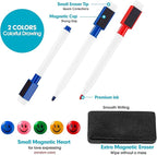 Magnetic Whiteboard for Fridge, 2 Pack 12x16 Inch Dry Erase Board for Refrigerator, Kitchen Organizer & Planner with 3 Markers, Eraser & 4 Magnets