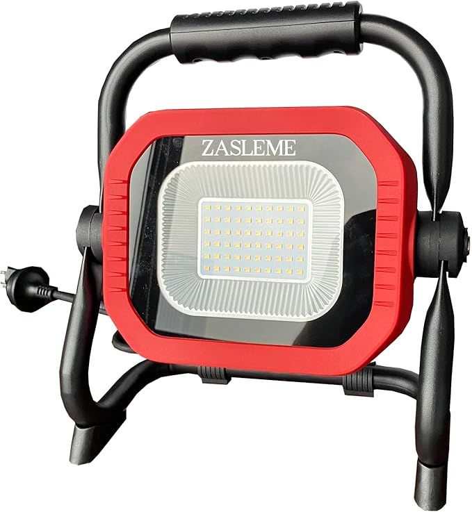 50W 7000LM LED Work Light with Adjustable Stand - IP65 Waterproof, 270° Rotation & 360° Swivel, Portable Flood Light for Workshop, Garage, Construction Sites
