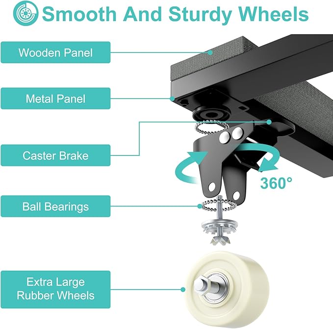Heavy Duty Furniture Moving Dolly - Adjustable Furniture Movers with 4 Swivel Casters Wheels, Small Wood & Metal Floor Flat Dollies Cart, One Pack