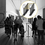 Therwen 12 Pcs Stanchions with 8.2 ft Retractable Belt Black Yellow Crowd Control Stanchions Set and Stanchion Post Sign Easy to Assemble Line Dividers Queue Ropes for Theaters, Weddings, Exhibitions
