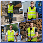 BeautyWill 10/20 Pack Custom Logo Safety Vest,Bulk High Visibility Class 2 Reflective Work Vests