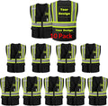 Safety Vest Customize Logo with 5 Pockets & Zipper Reflective High Visibility Vest Class 2 Outdoor Workwear