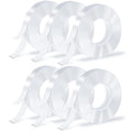 Double Sided Tape, Nano Tape, Transparent Adhesive Tape, Traceless Adhesive Tape, Removable, Washable, Reusable, Suitable for Carpets, Photo Walls, 9.85Ft Per Roll, 6 Rolls