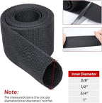 3/4" - 18 feet High Temp Heat Shrink Wire Loom, 2 to 1 Ratio Braided Heat Shrinkable Fabric Wire Management Sheath Sleeving