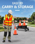 (8 Pack) BATTIFE Traffic Cones 18 Inch with Black Weighted Base, PVC Orange Cone for Traffic Control,Construction Events, Driveway Road Parking Lot