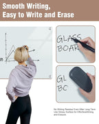 Mifuro Magnetic Glass Whiteboard，24"x18" Wall Mounted Frameless Dry Erase Board for Office, Home & School White