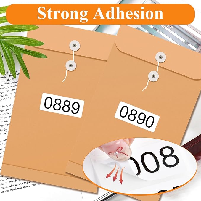 0001-2000 Pieces Inventory Number Sticker, 2 Roll Consecutively Numbered Labels Waterproof Tag, Self-Adhesive Numbered Sticker for Storage Classification Supplies (1.5 x 0.79 Inch)