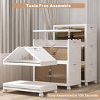 Extra Large Stackable Storage Bins with Lids & Wheels, Foldable Plastic Storage Bins (White, 504QT-168QT/42GAL*3Pack)