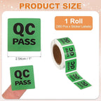 PATIKIL 360 Pcs 1 Roll QC Pass Labels, 1 Inch Square Inventory Control Adhesive Round Labels Food Service Quality Control Stickers for Warehouse Management Inspection, Green