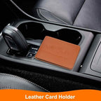 HARFINGTON Car Registration and Insurance Holder PU Leather Vehicle Glove Box Organizer Storage Accessories Car ID Holder with 2 Pockets for License ID Card Bank Card Documents, Red