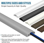 Floor Cord Covers for Wires 20FT Cable Hider Wire Cover Self Adhesive Cord Hider Floor for Offices, Homes, Workshops, Warehouses Cable Cavity 0.39" W x 0.27" H
