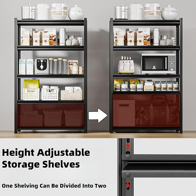 84“H 6T Garage Shelving Heavy Duty Storage Shelves 3500 LBS Adjustable Metal Shelving Uints and Storage for Garage,Warehouse,School,Commercial,Business, 62 "W x 24 "D x 84 "H