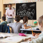 Magnetic Glass Blackboard - Glass Dry Erase Board 36"x24" Large Frameless Board for Walls Office School and Home,Black