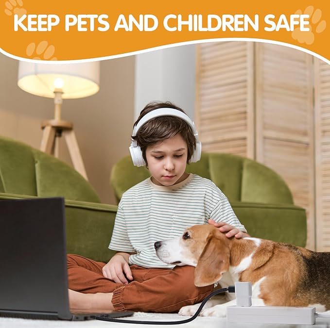 Poen 3 Pack 30ft Cord Protectors from Pets No Chew, 1/2 Inch Ultra Durable Cord Covers for Pets, Durable Electrical Cable Management Sleeve for Rabbits, Dogs, Cats and Other Animals(Black)