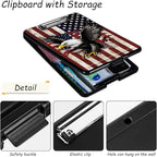Clipboard with Storage, High Capacity Plastic Storage Clipboard with Pen Holder for for Women Teachers Work, School & Office Supplies, Cute Pattern Decorative Clipboards, America Falg Eagle