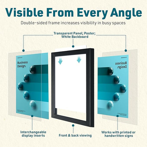 1 PACK Double-Sided Adjustable Heavy Duty Pedestal Sign Holder Stand for Display - Indoor/Outdoor Floor Sign Stand with Base 8.5x11 inches (Horizontal and Vertical Orientation) - includes dry erase marker