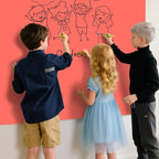 Magnetic Glass Whiteboard - 48"x36" Frameless Dry Erase Board for Walls, Red