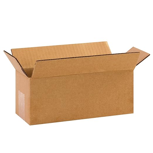 BOX USA Shipping Boxes 10"L x 4"W x 4"H 25-Pack Long Corrugated Boxes for Moving, Shipping, Mailing, Packing, Packaging and Storage