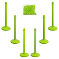 Mr. Chain Plastic Stanchion Kit with 50 Feet of 2-Inch Link Chain and C-Hooks, Safety Green, Pack of 6 (71114-6)