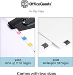 OfficeGoods No Slip Clip Refills - Binds Up to 50 Pages - Reusable (Clear)