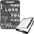 Clipboard with Storage High Capacity Plastic Nursing Clipboards with Pen Holder File Folder Storage Box Clipboard with Heavy Duty Clips for Teacher,Doctor,Offices-Jeremiah 29-11 Bible Verse