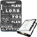 Clipboard with Storage High Capacity Plastic Nursing Clipboards with Pen Holder File Folder Storage Box Clipboard with Heavy Duty Clips for Teacher,Doctor,Offices-Jeremiah 29-11 Bible Verse