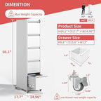 5 Drawer File Cabinet with Wheels,Metal Mobile Filing Cabinets with Lock,White Rolling File Cabinet for Home Office,Heavy Duty Storage Cabinet for A4/Letter/Legal Size File,Assembly Required
