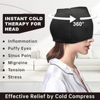 Migraine Relief Cap Headache Relief Cap Hat Head Ice Pack Wrap Migraine Cold Cap Ice Hat for Migraines Headache Tension Stress Hangover Cap Ice Beanie Cooling Gel Cap Women Men Christmas Gift