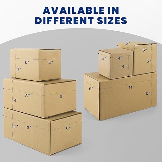 Golden State Art 6x6x6 Inches Shipping Boxes 28 Pack, Brown Corrugated Cardboard Box for Small Business Mailing Shipping and Storage