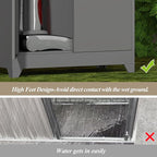 GREATMEET 72.8" Outdoor Broom Storage Cabinet, Metal Storage Cabinets for Cleaning Supplies with Slanted Roof, Utility Closet, Waterproof Outdoor Shed for Broom Mop, Grey