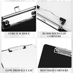 MIVIDE 30 Pack Black Clipboards, Black Plastic Clipboards Bulk, Plastic Office Clipboard 12 x 8.7 Inch Size Clipboard for Classroom, Teacher, Home, Office Supply