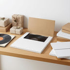 HORLIMER 12.8x12.8x1 Vinyl Record Shipping Boxes Set of 25, White Corrugated Cardboard Mailer Box for Mailing, Packaging, Moving Storage