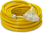 50 ft 10 Gauge Extension Cord - Outdoor Extension Cord Waterproof - Heavy Duty Outdoor Extension Cords 50 ft with Multiple Outlets - Watts Wire - 50' Grounded - extensiones electricas