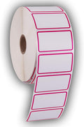 2.25" X 1.25" Direct Thermal Perforated Stickers Labels for Barcodes, Address, Consignment - Compatible with Zebra, Rollo, Godex and More (RED Border, 6 Rolls)
